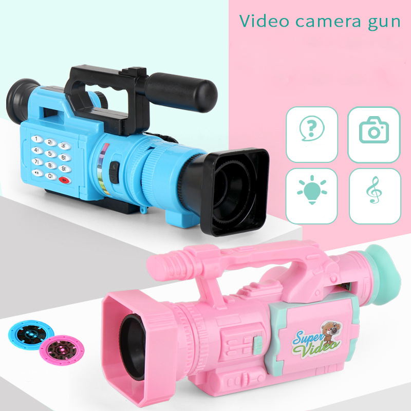 어린이 프로젝션 카메라 프로젝션 시뮬레이션 라이트 뮤직 비디오 레코더 프로젝션 손전등 어린이를위한 생일 선물